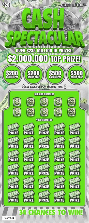 cash spectacular texas lottery|tx cash spectacular scratcher.